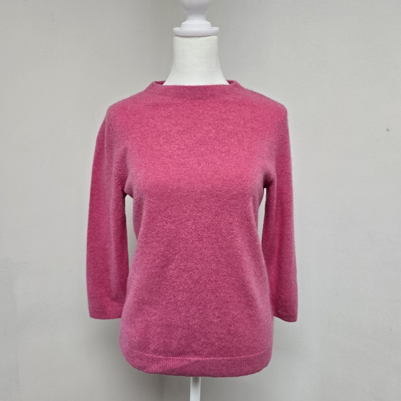 Talbots Sweater Womens SP Small Petite Pullover 100% Cashmere 3/4 Sleeve Pink - Picture 1 of 6